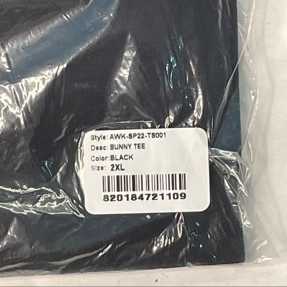 Awake New York Black Color Bunny Tee Shirt Mens XXL Size - Picture 6 of 7